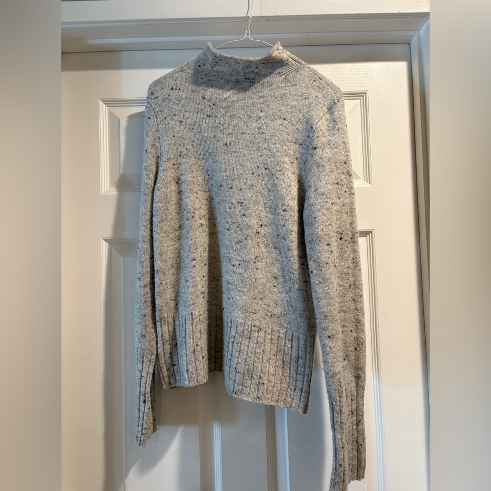 Madewell Light Gray Speckled Turtleneck Sweater